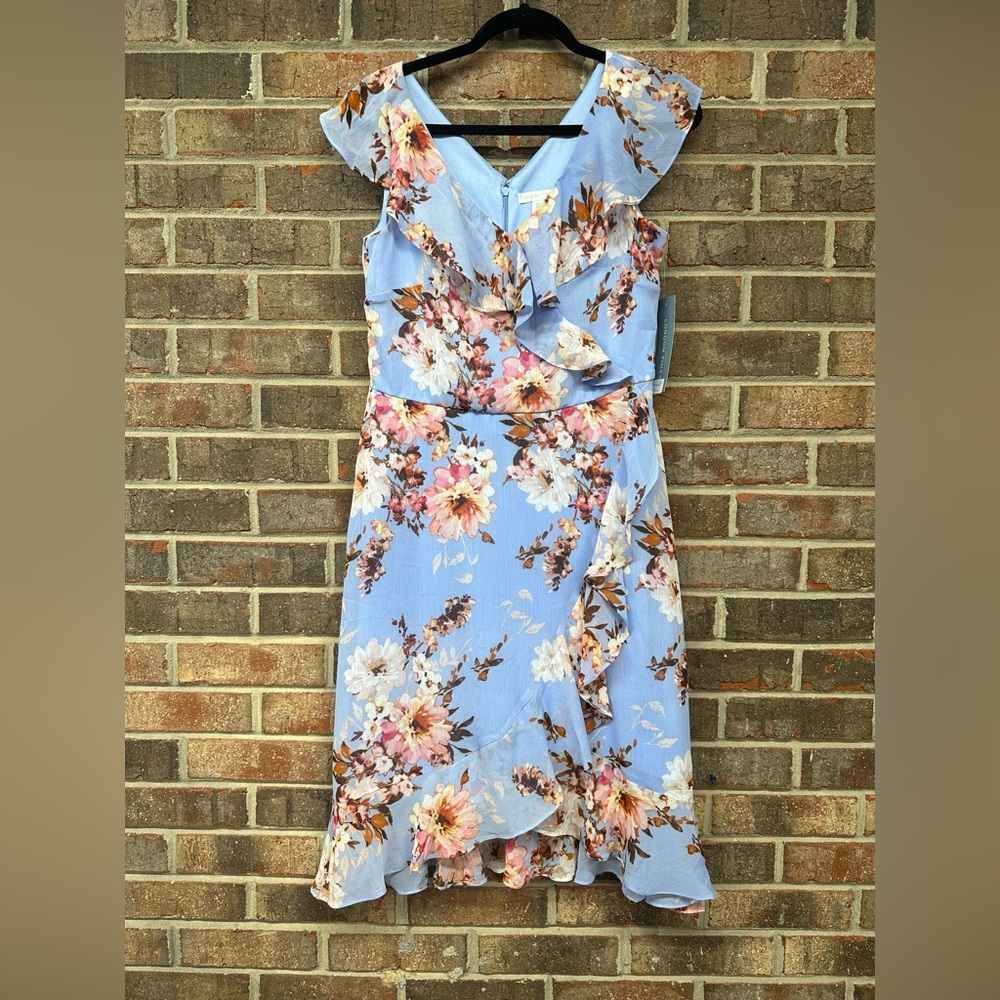 Periwinkle floral dress, 100% polyester